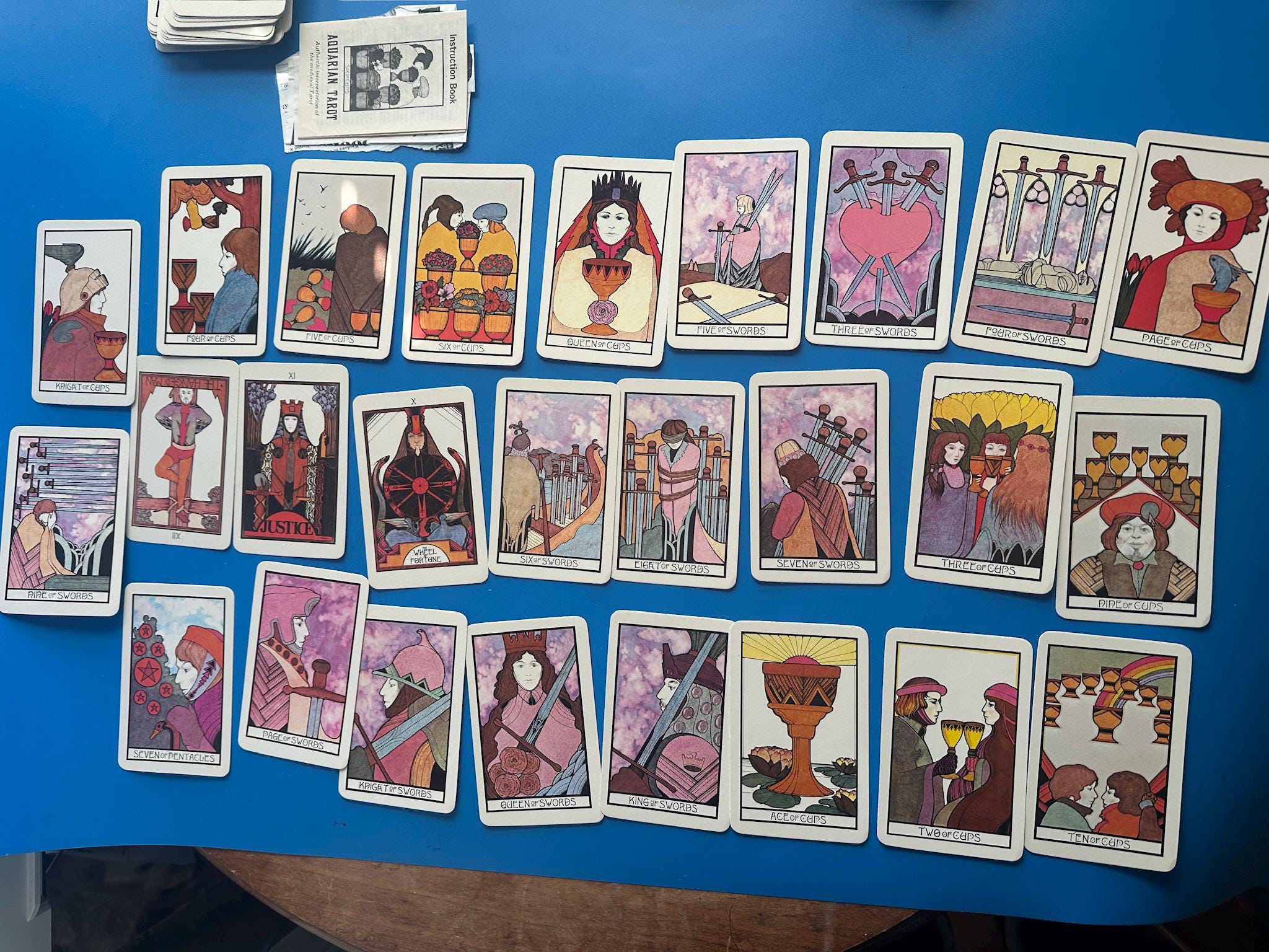 Vintage Aquarian TAROT Cards THE FOOL Halloween 1970 Complete W