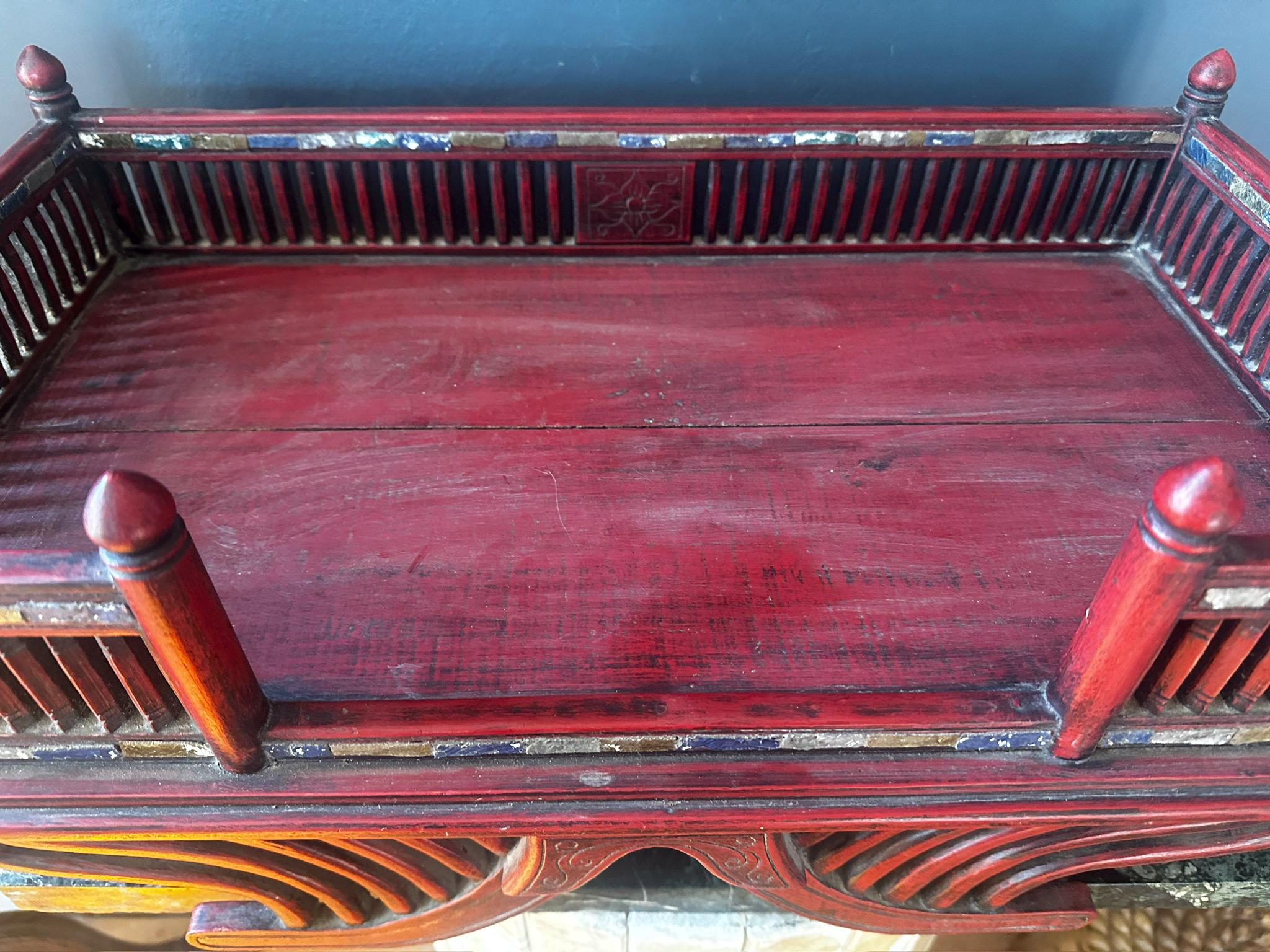 Antique Asian Chinese Howdah Carved Inlaid Elephant Wood Saddle Chair ...