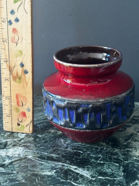 ヴィンテージ デュムラー＆ブライデン 幾何学模様アート 陶器 花瓶