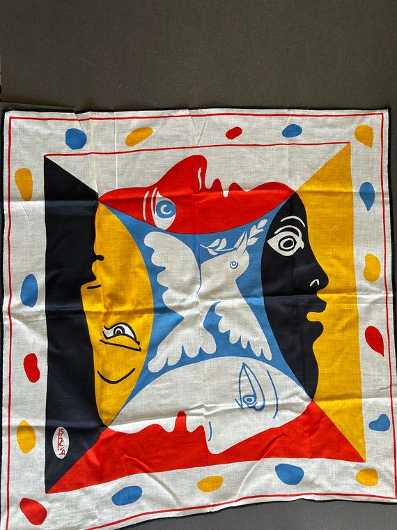 Vintage Pablo Picasso Kerchief Head Scarf - image 4