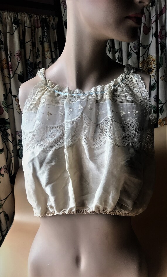 Antique Lace Camisole Corset Cover Silk Ribbon Lin