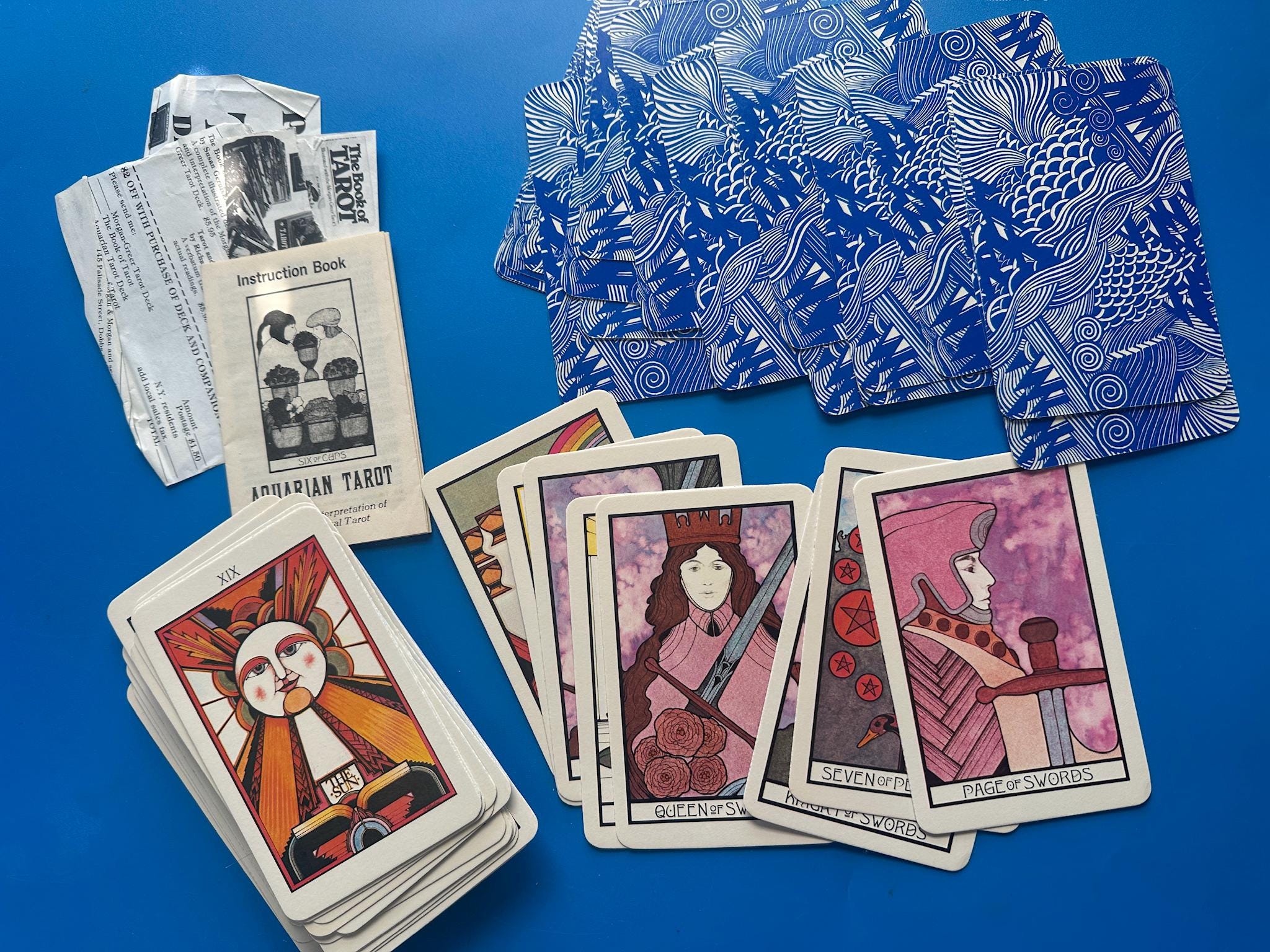 Vintage Aquarian TAROT Cards THE FOOL Halloween 1970 Complete W