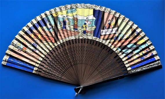 Chinese Asian Sandalwood Hand Fan - image 2