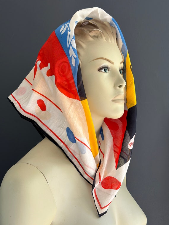 Vintage Pablo Picasso Kerchief Head Scarf - image 7