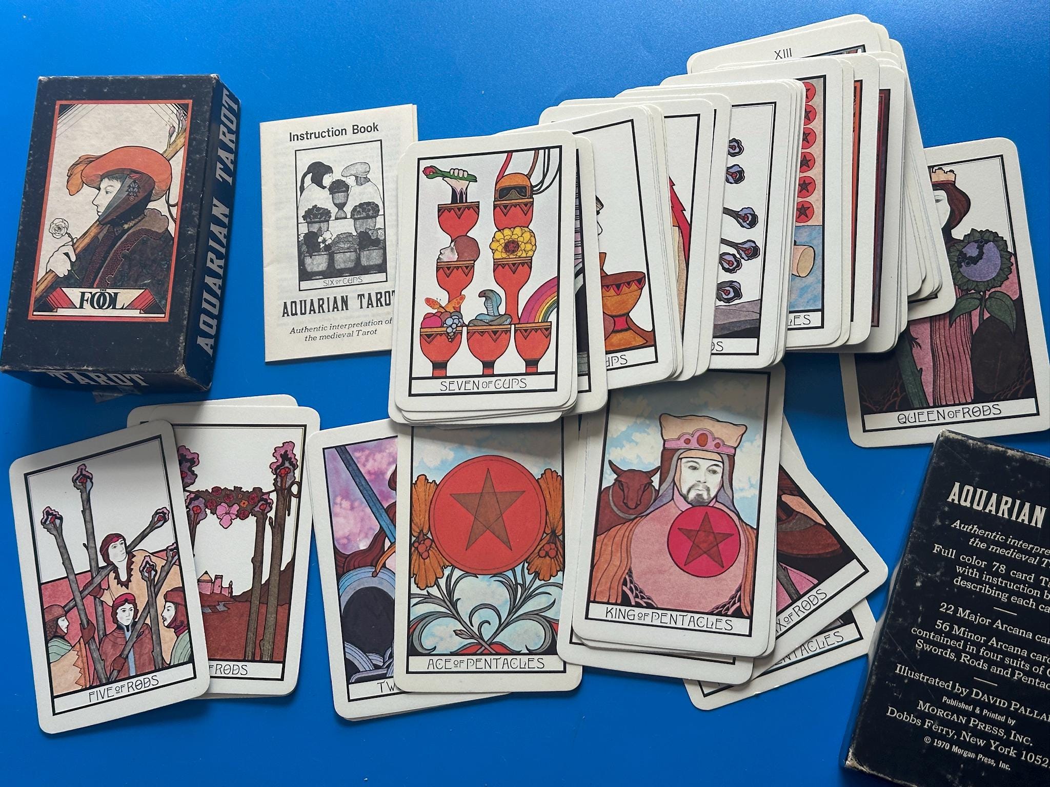 Vintage Aquarian TAROT Cards THE FOOL Halloween 1970 Complete W