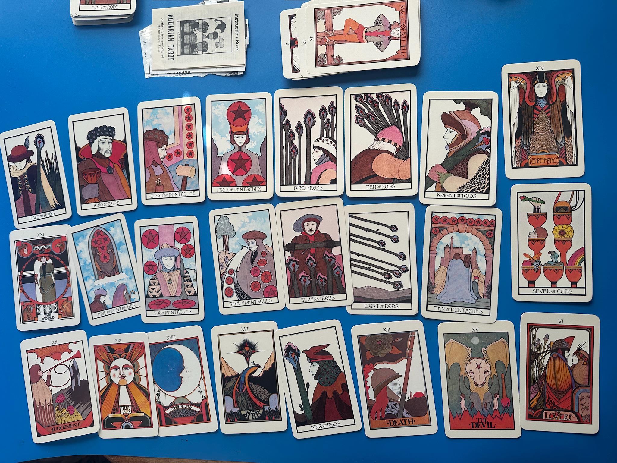 Vintage Aquarian TAROT Cards THE FOOL Halloween 1970 Complete W