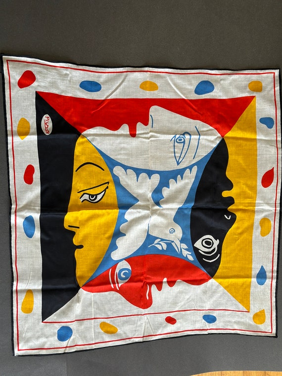 Vintage Pablo Picasso Kerchief Head Scarf - image 1