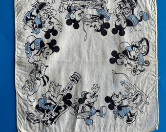 Vintage Mickey Minnie Mouse Child Handkerchief