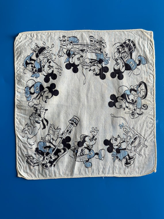 Vintage Mickey Minnie Mouse Child Handkerchief