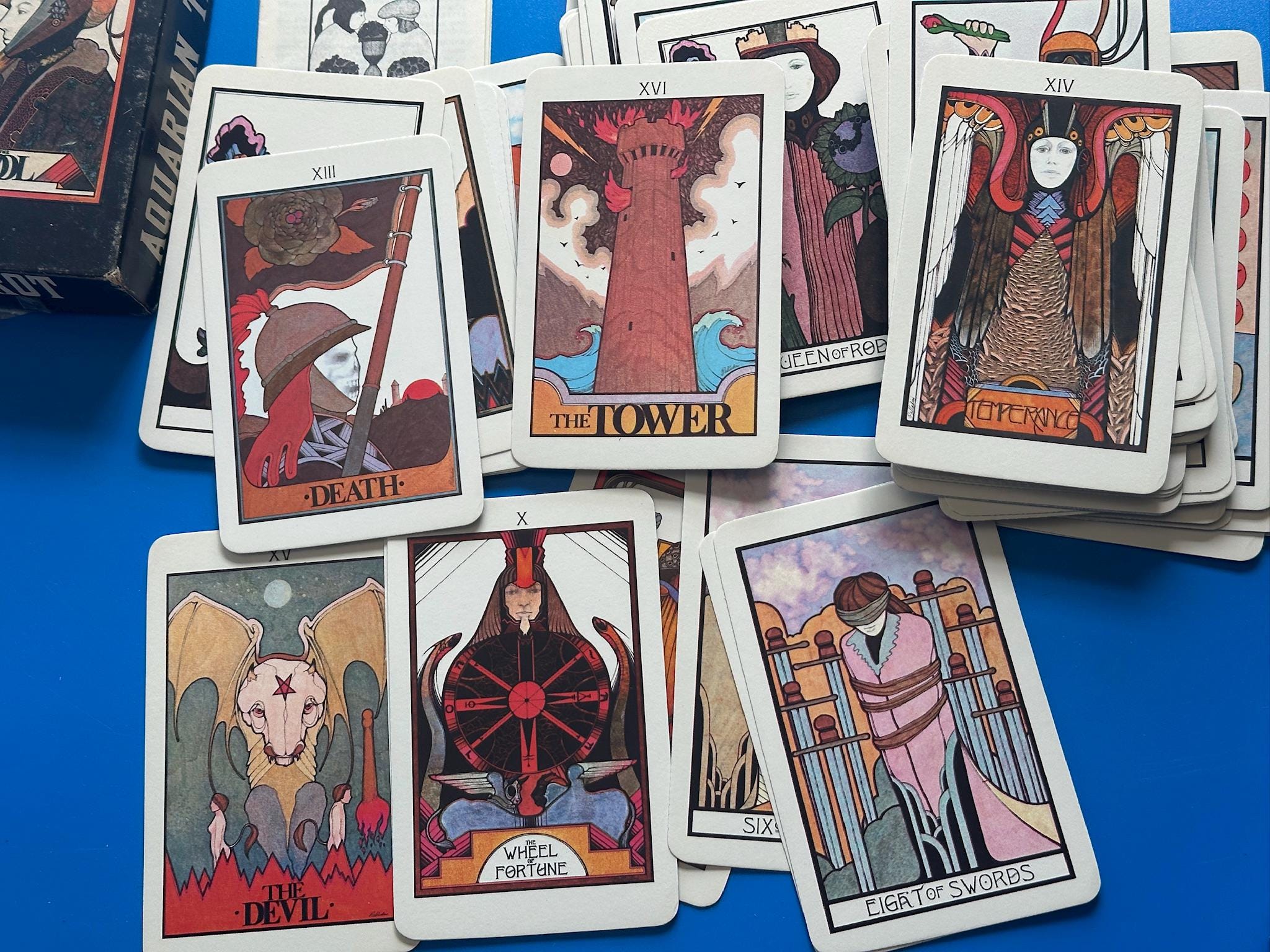 Vintage Aquarian TAROT Cards THE FOOL Halloween 1970 Complete W