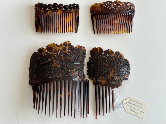 Old Tortoiseshell Hair Comb Lot (3) as found - image 1