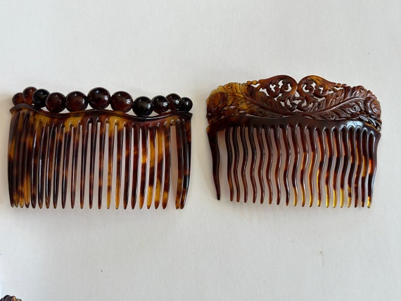Old Tortoiseshell Hair Comb Lot (3) as found - image 6