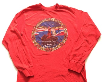 1983 GRATEFUL DEAD Jeff Bedrick / Dicken Scully Dead Art Threadbare Vintage Longsleeve T Shirt // Size Medium