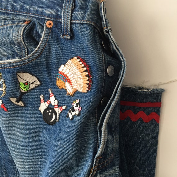 1990s LEVIS Red Tab 501 Button Fly Patchwork Vint… - image 4