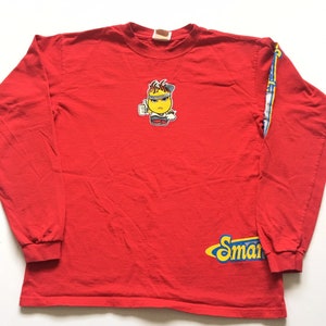 1990s SMARTY SKATEBOARDS FLAMEHEAD Longsleeve Distressed Vintage T Shirt // Size Medium image 1