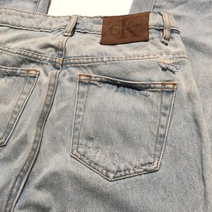 1990s Ck CALVIN KLEIN Distressed Vintage Denim // Size 24 actual fit is 27 Waist image 7