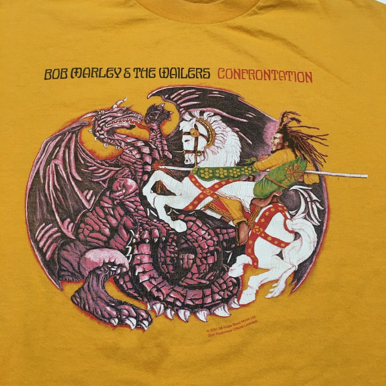 2001 BOB MARLEY /& The WAILERS Confrontation Zion Rootswear Vintage T Shirt Size Large
