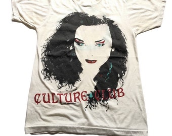 1984 CULTURE CLUB Boy George Waking Up With The House On Fire Screen Stars Vintage T Shirt // Size Medium