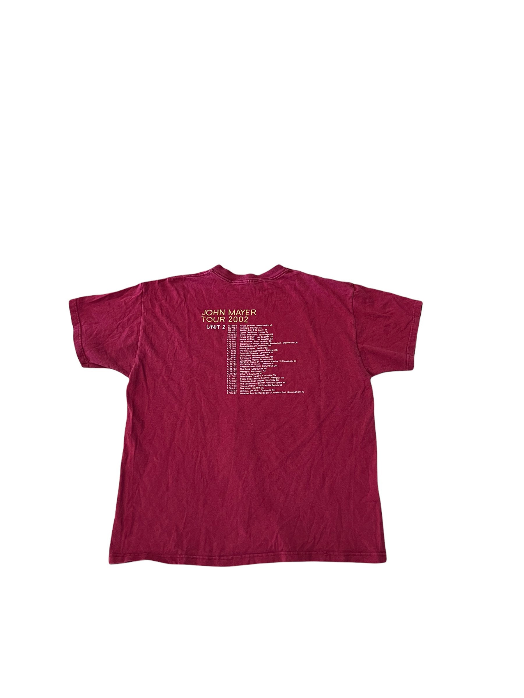 2002 JOHN MAYER Unit 2 Tour Vintage T Shirt // size XLarge