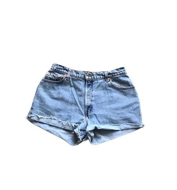 1990s LEVIS 550 Red Tab Vintage Cut Off Shorts //… - image 1
