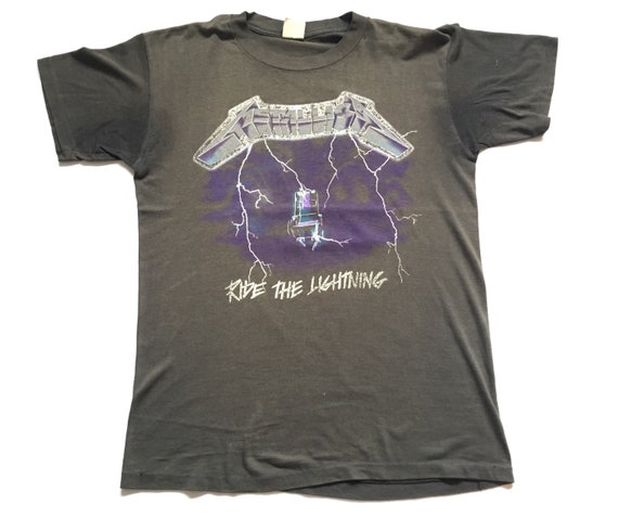 vintage metallica ride the lightning t shirt