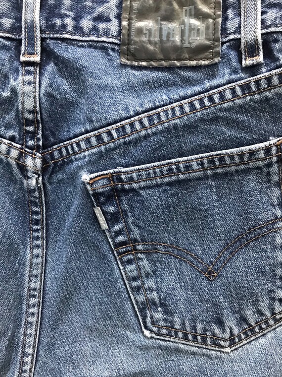 1990s LEVIS Silver Tab Distressed Vintage Denim /… - image 4