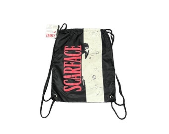1990s SCARFACE Vintage Drawstring Backpack // One Size