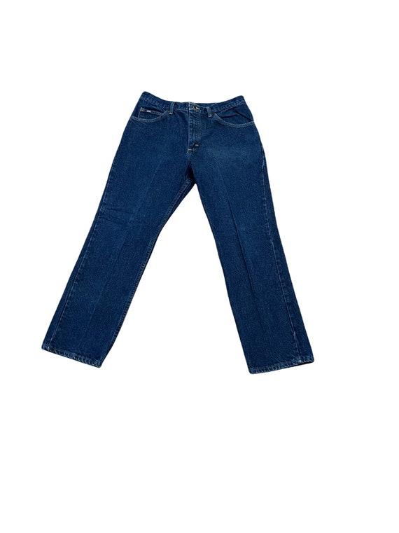 1990s LEE Vintage Dark Denim Blue Jean // size 34… - image 2
