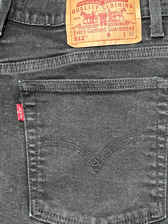 1990s LEVIS Red Tab 512 Black Vintage Jeans // si… - image 6