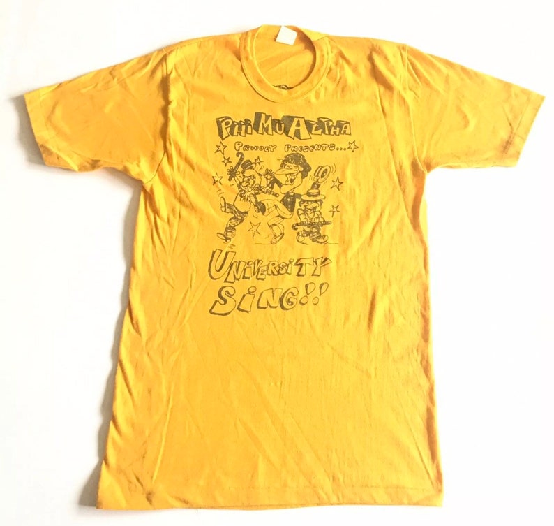 1970s UNIVERSITY TEE Phi Mu Alpha University Sing Vintage T Shirt Size Large