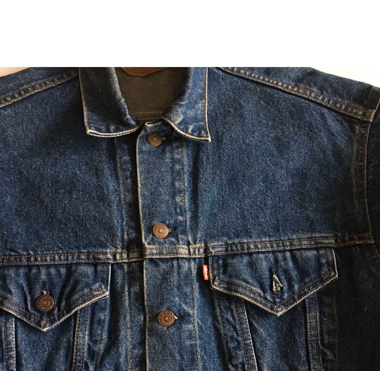 1980s LEVIS RED TAB Vintage Trucker Jacket Button up // Size - Etsy