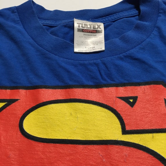 1990s SUPERMAN LOGO Tultex Vintage T Shirt // Siz… - image 7
