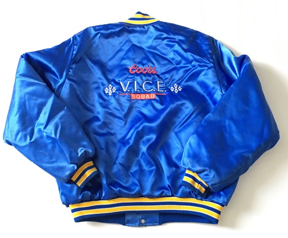1980s COORS VICE SQUAD Birdie Satin Bomber Jacket