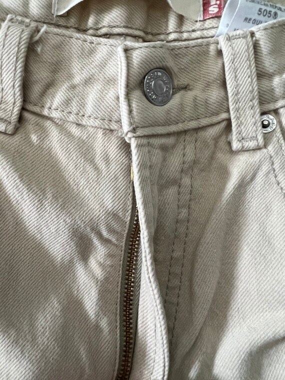1990s 505 Levis Vintage Khaki Jeans // Size 31” - image 3