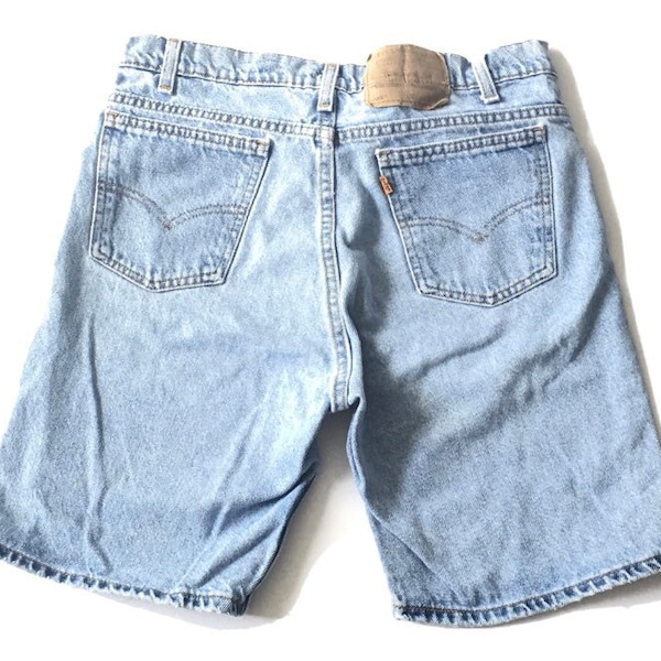 1990s LEVIS 505 Orange Tab Vintage Denim Shorts // Size 33 (Fits 34” Waist)