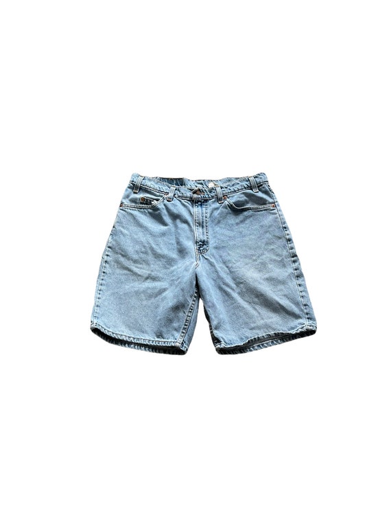 1990s LEVIS White Tab 550 Vintage Denim Shorts //… - image 2