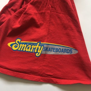 1990s SMARTY SKATEBOARDS FLAMEHEAD Longsleeve Distressed Vintage T Shirt // Size Medium image 5