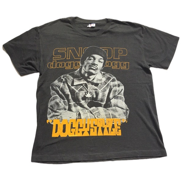 T-shirt Snoop Dogg Homme – XL Gris Oversize – Graphique Hip-Hop – Occasion
