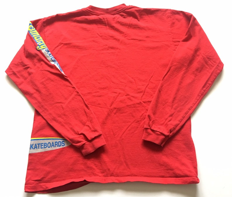1990s SMARTY SKATEBOARDS FLAMEHEAD Longsleeve Distressed Vintage T Shirt // Size Medium image 2