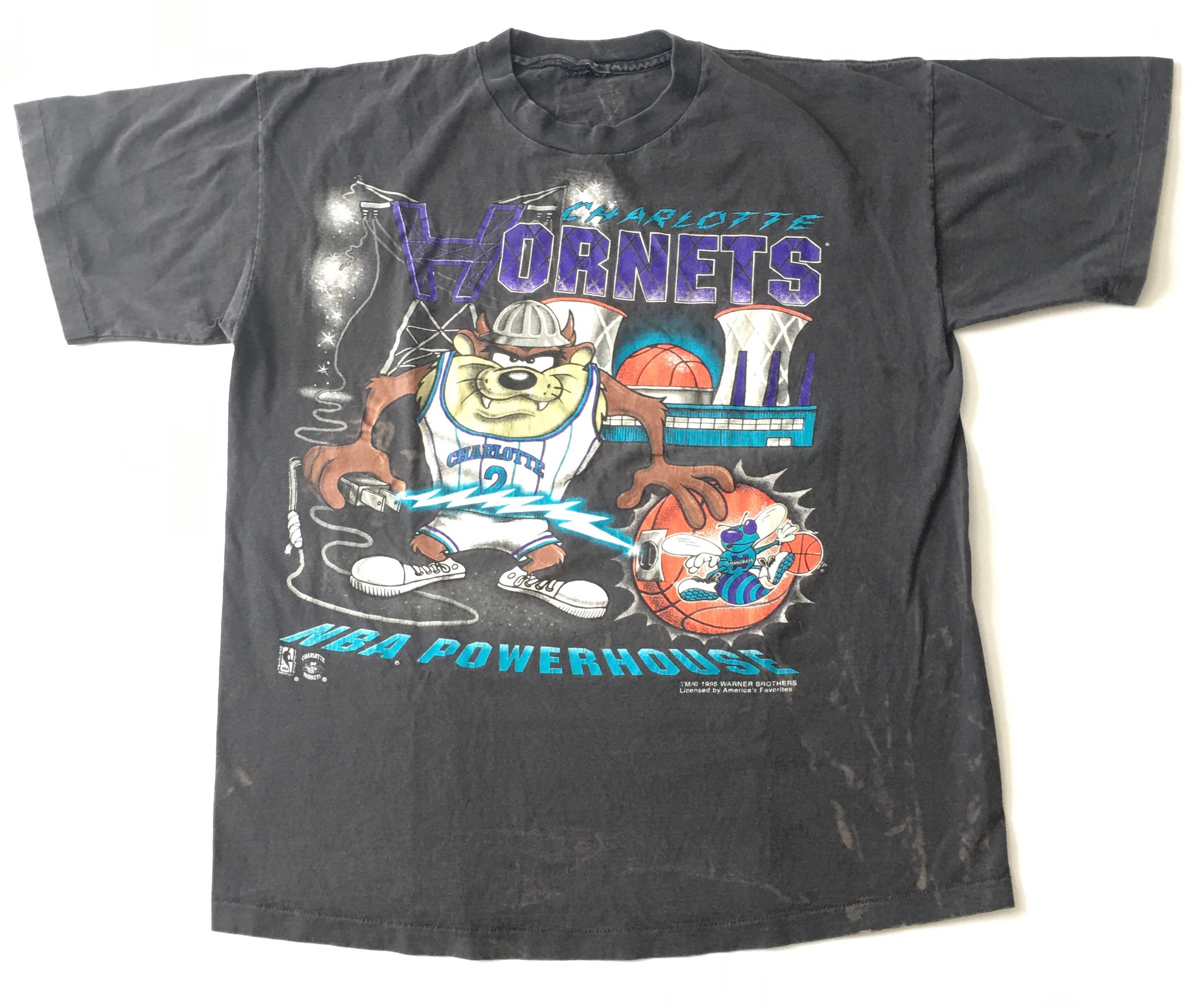 Vintage Charlotte Hornets NBA Basketball Single Stitch T-Shirt 