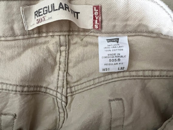 1990s 505 Levis Vintage Khaki Jeans // Size 31” - image 5
