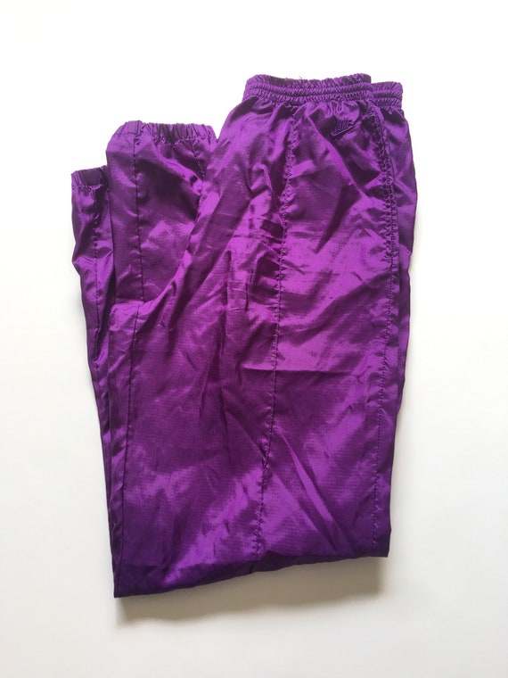 1980s NIKE Purple Lightweight Nylon Vintage Jogge… - image 2