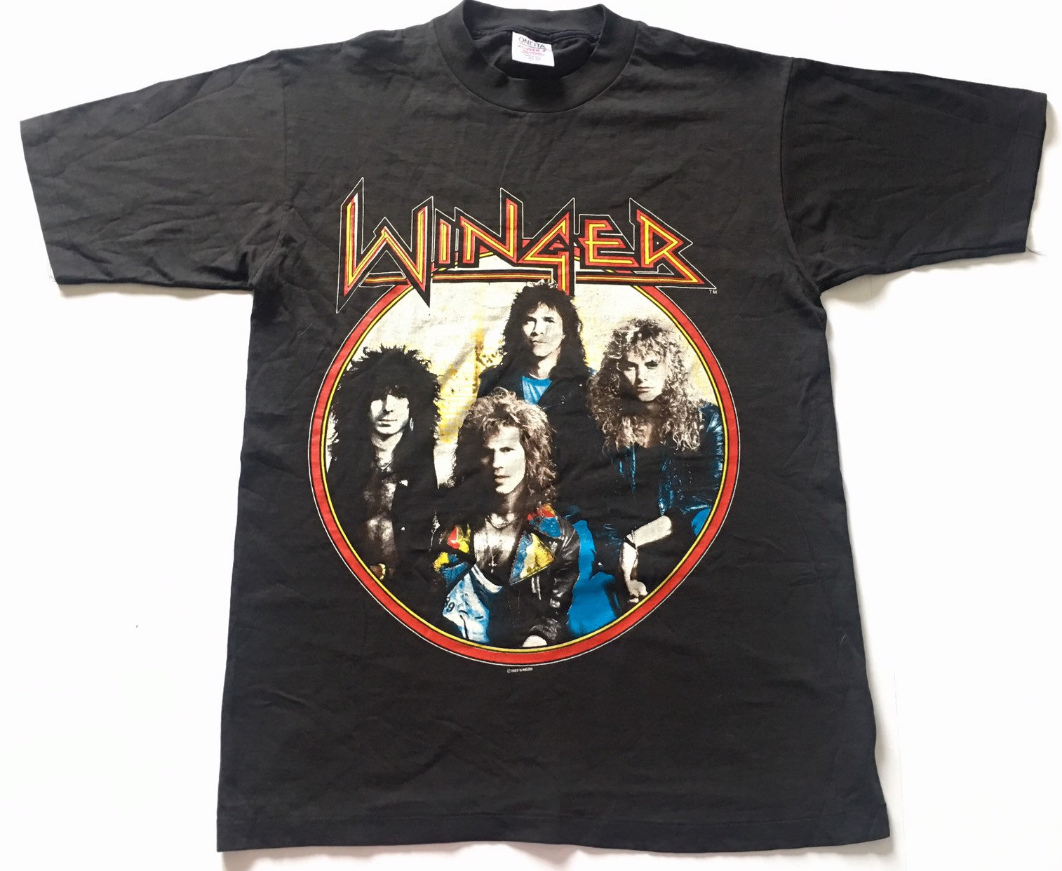 1989 WINGER DEBUT ALBUM Self-Titled Oneita Power Tag Vintage T Shirt