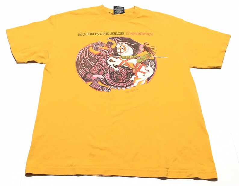 2001 BOB MARLEY /& The WAILERS Confrontation Zion Rootswear Vintage T Shirt Size Large