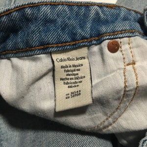 1990s Ck CALVIN KLEIN Distressed Vintage Denim // Size 24 actual fit is 27 Waist image 8