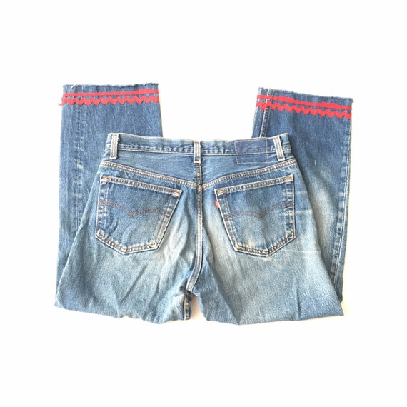 1990s LEVIS Red Tab 501 Button Fly Patchwork Vint… - image 2