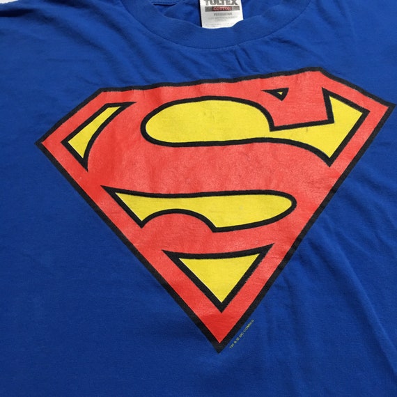 1990s SUPERMAN LOGO Tultex Vintage T Shirt // Siz… - image 3