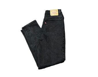 1990s LEVIS Red Tab 512 Black Vintage Jeans // size 10 Mis M Actual fit is 28” Waist