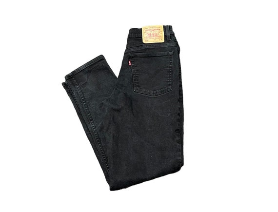 1990s LEVIS Red Tab 512 Black Vintage Jeans // si… - image 1