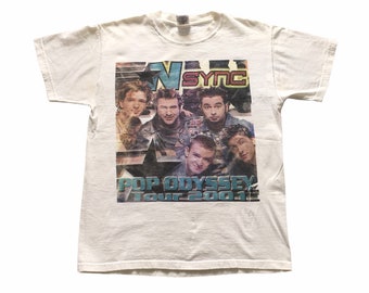 2001 NSYNC POP ODYSSEY Double Sided Vintage Tour T Shirt // Size Medium